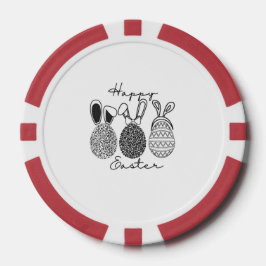 Fichas De Póquer Tarjetas de Jugar de Pascua - Blanco y negro vinta