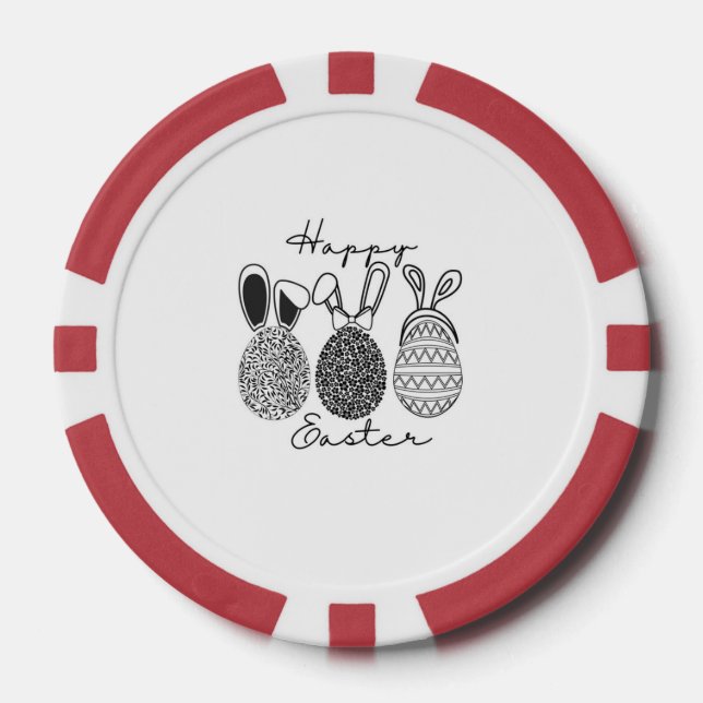 Fichas De Póquer Tarjetas de Jugar de Pascua - Blanco y negro vinta (Anverso)
