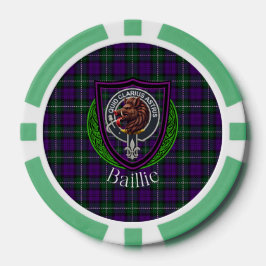 Fichas De Póquer Tartan y Cresta del Clan Escocés Baillie