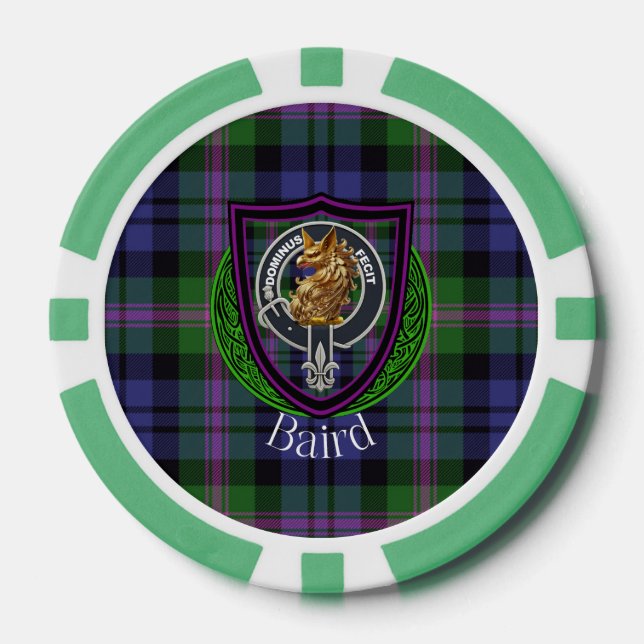 Fichas De Póquer Tartan y Cresta del Clan Escocés Baird (Anverso)