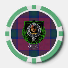 Fichas De Póquer Tartan y Cresta del Clan Escocés Byres