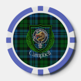 Fichas De Póquer Tartan y Cresta del Clan Escocés Campbell