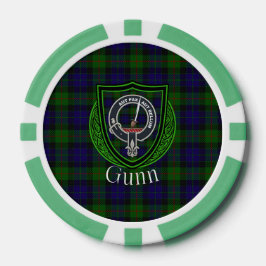 Fichas De Póquer Tartan y Cresta del Clan Escocés Gunn