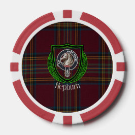 Fichas De Póquer Tartan y Cresta del Clan Escocés Hepburn