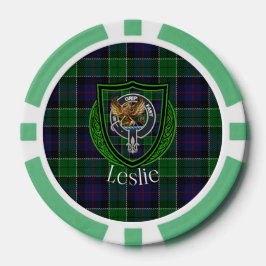 Fichas De Póquer Tartan y Cresta del Clan Escocés Leslie
