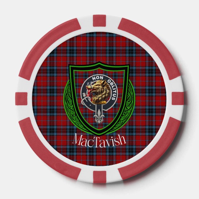 Fichas De Póquer Tartan y Cresta del Clan Escocés MacTavish (Anverso)
