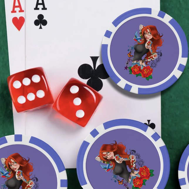 Fichas De Póquer Tattoos de la mujer de Redhead (Subido por el creador)
