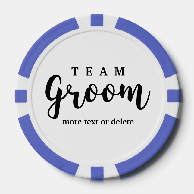 Fichas De Póquer Team Groom Favoritos a la boda moderna para los pa (Anverso)