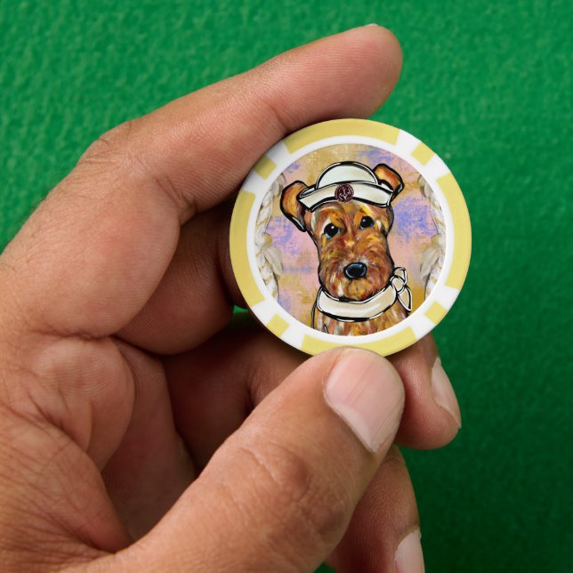 FICHAS DE PÓQUER TERRIER AIREDALE   (Mano)
