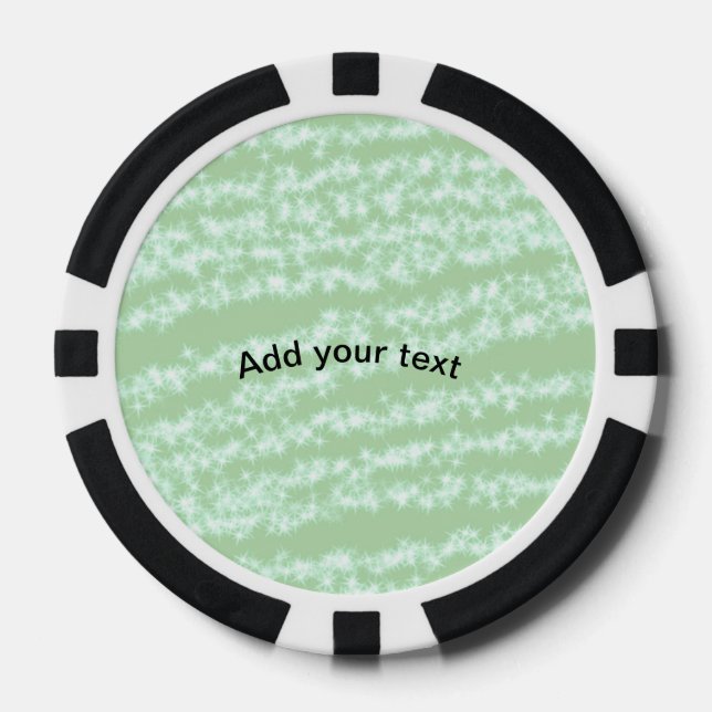 Fichas De Póquer texto de nombre brillo purpurina pastel verde boho (Anverso)