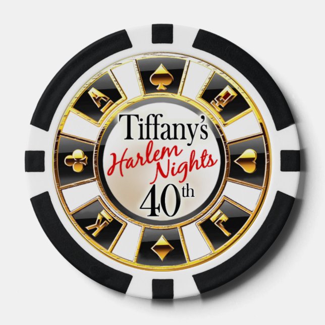 Fichas De Póquer Tiffany 40 Harlem Vegas Casino Chip-Gold (Anverso)