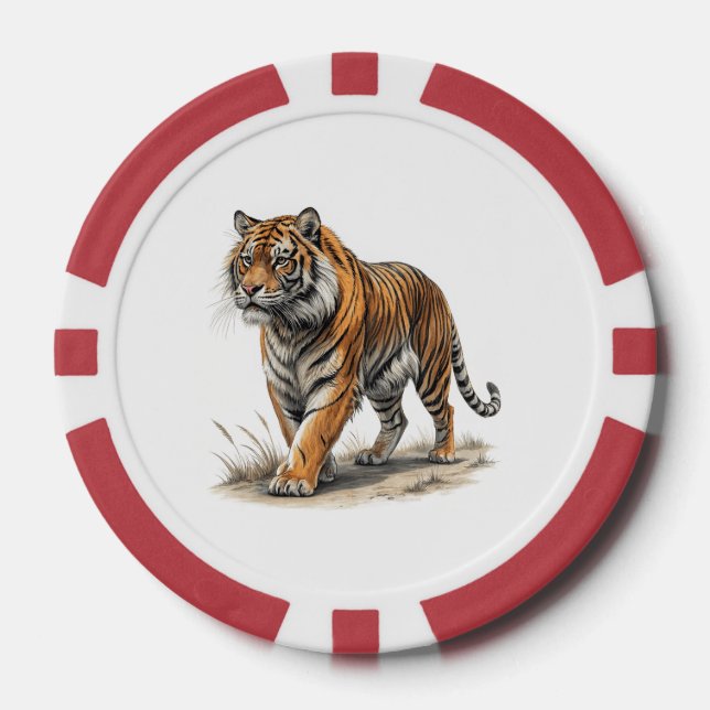 Fichas De Póquer Tigre (Anverso)