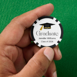 Fichas De Póquer tipografía de moda graduada cap clase de 2026