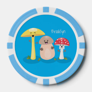 Fichas De Póquer Toadstool de hongos de hongo de kawaii