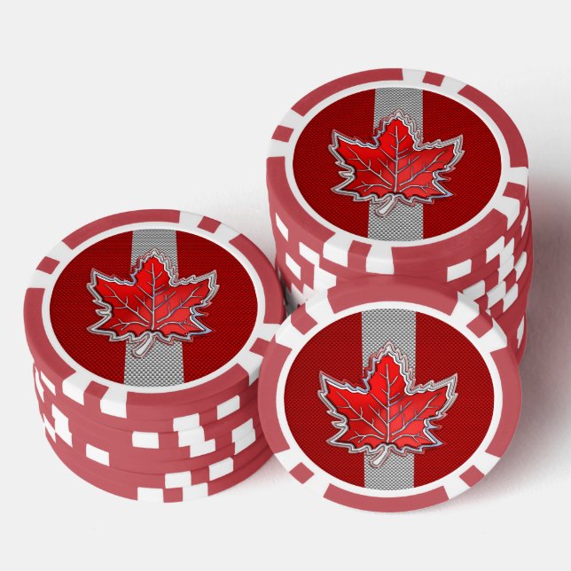 Fichas De Póquer Todas las hojas de arce rojas canadienses en impre (Pila)