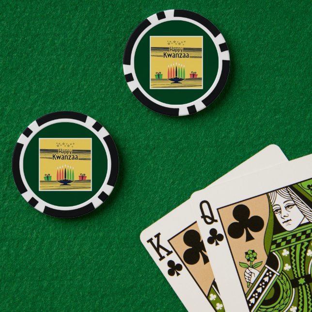 Fichas De Póquer Tono cálido y celebratorio de Kwanzaa de SlipperyJ (Mesa de Poker (Doble))