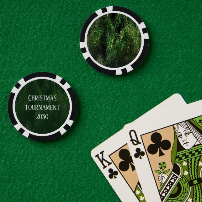 Fichas De Póquer Torneo o fiesta de Navidad personalizada (Mesa de Poker (Doble))