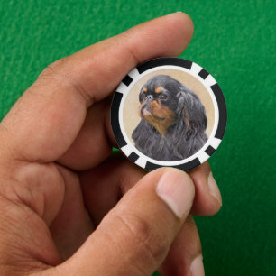 Fichas De Póquer Toy English Spaniel Pintura Original Arte Animal