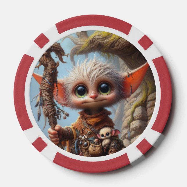 Fichas De Póquer Troll Elfo estilo 1 de Cartas (Reverso )