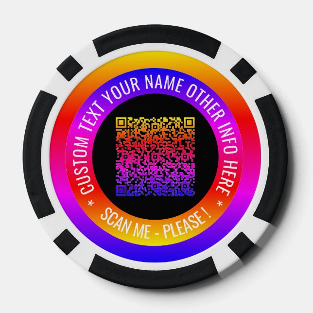 Fichas De Póquer Tu Personalizado de código QR Mensajes de póker pe (Reverso )