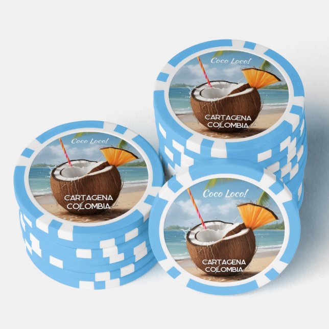 Fichas De Póquer Ubicación Personalizada Coco Loco (Pila)