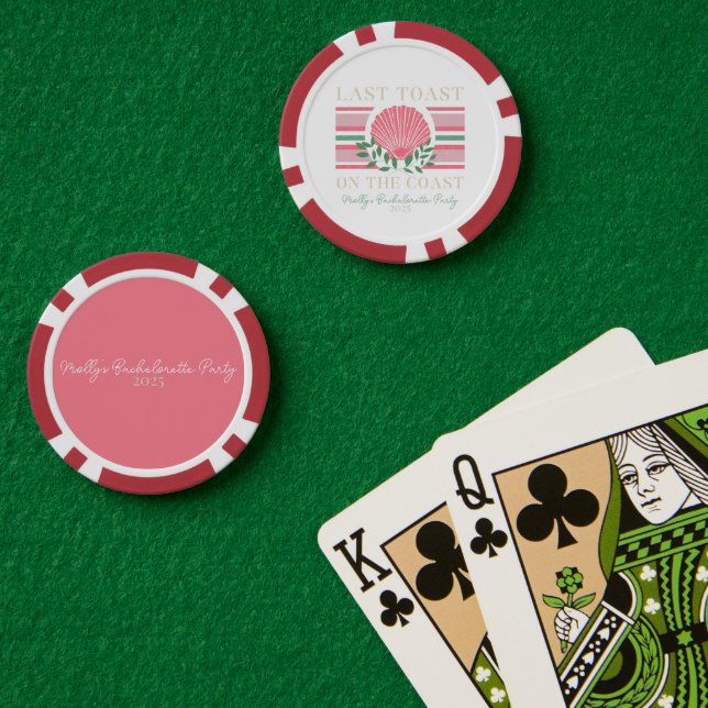 Fichas De Póquer Último brindis en la costa – Despedida de soltera  (Mesa de Poker (Doble))