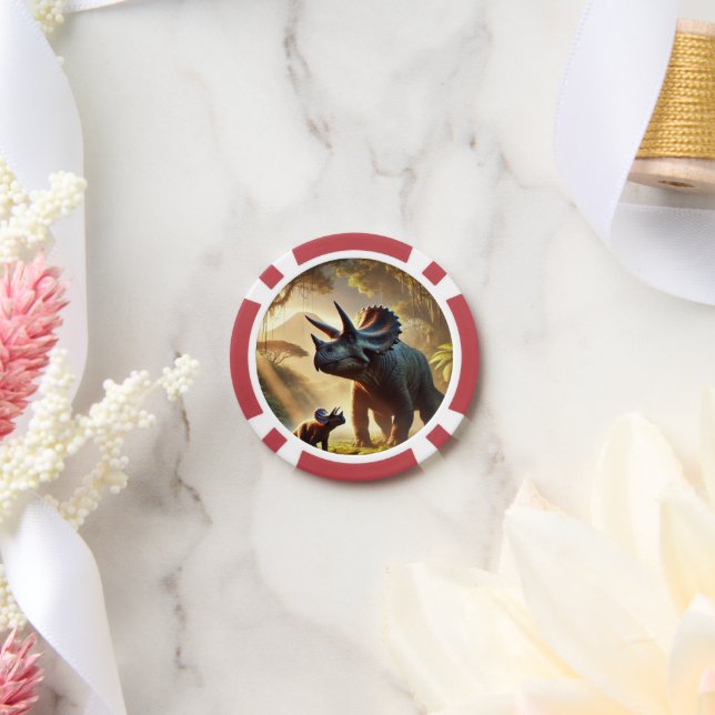 Fichas De Póquer Un adulto majestuoso Triceratops (Boda)