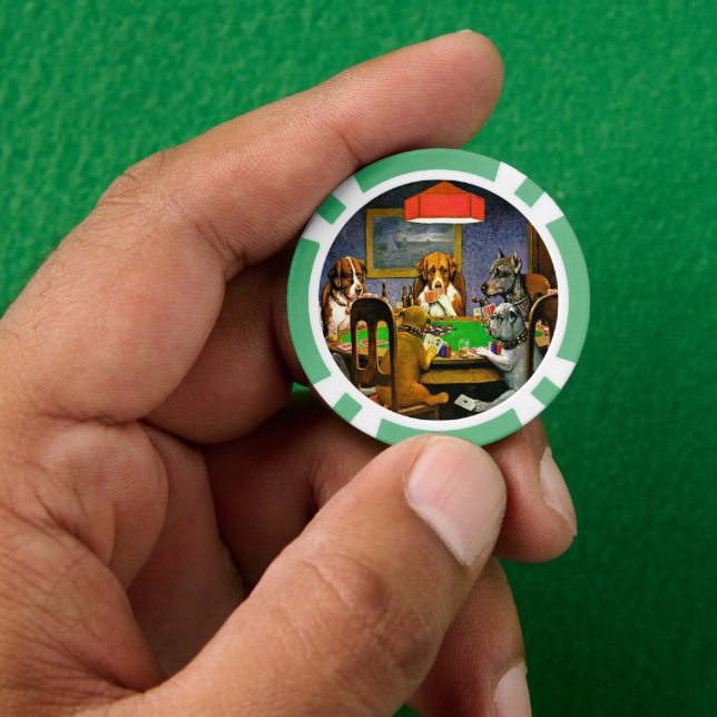Fichas De Póquer Un amigo en necesidad, Perros jugando póquer, (Mano)