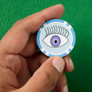 Fichas De Póquer Un simple ojo en azul