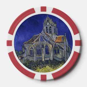 Fichas De Póquer Van Gogh La Iglesia en Auvers Cielo Azul Arte