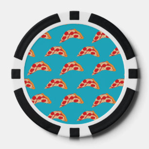 Fichas De Póquer Vaporwave Pepperoni Cheese Pizza Slice Comida rápi