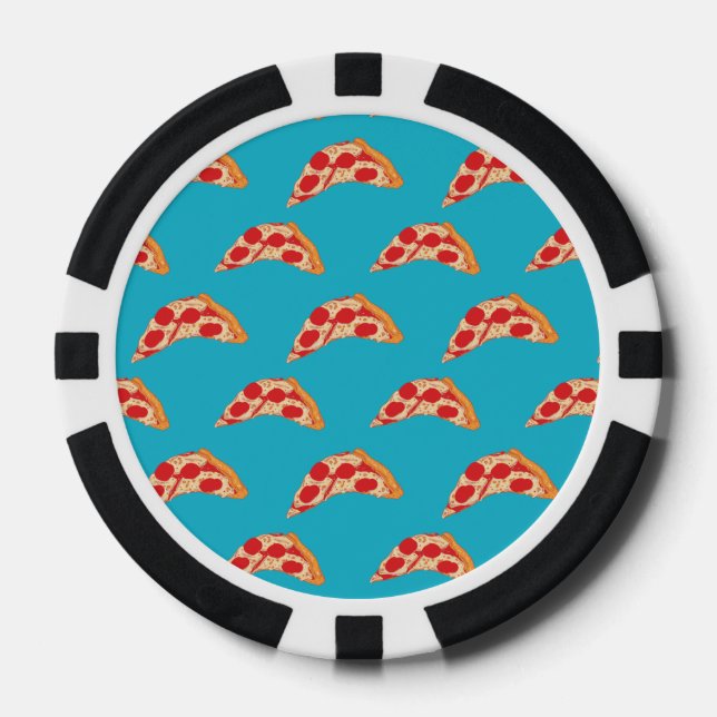 Fichas De Póquer Vaporwave Pepperoni Cheese Pizza Slice Comida rápi (Anverso)