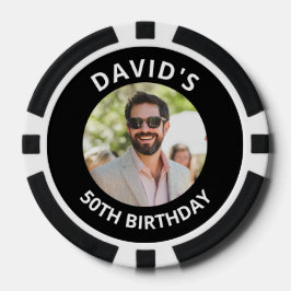 Fichas De Póquer Vegas Casino Party Favor Black & White Photo