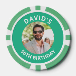 Fichas De Póquer Vegas Casino Party Favor Green & White Photo