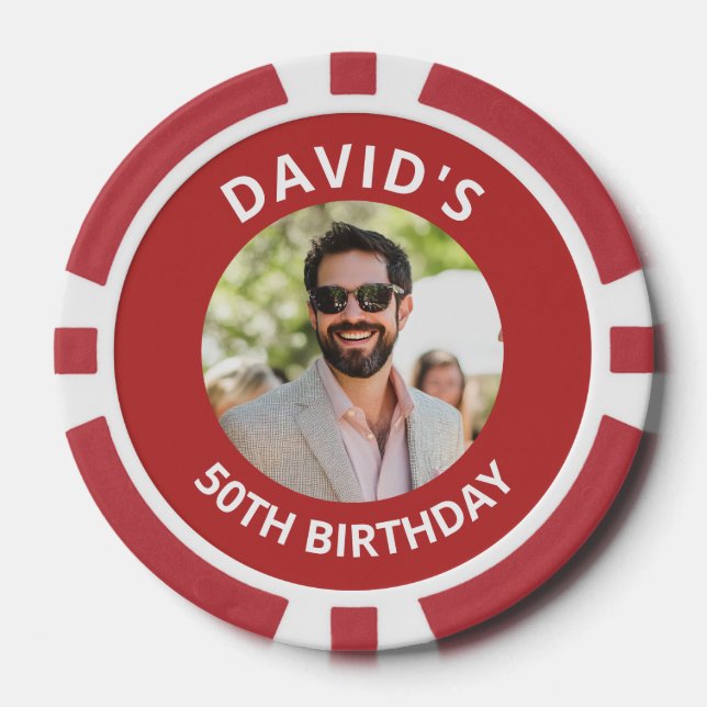 Fichas De Póquer Vegas Casino Party Favor Red Photo (Anverso)