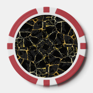 Fichas De Póquer Vena de oro Kintsugi negro