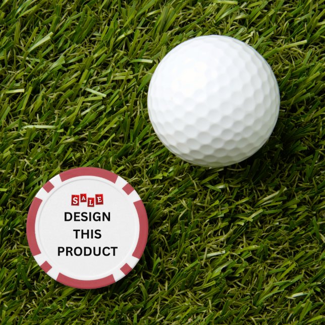 Fichas De Póquer VENTA! Chips de póker - Rojo - Personalizado (Marcador de pelotas de golf)