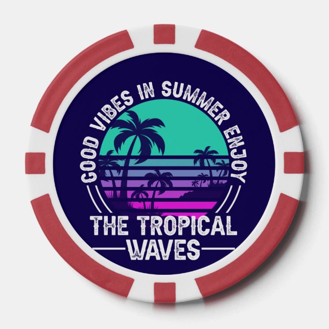 Fichas De Póquer Vibes de verano tropical-82646 (Anverso)