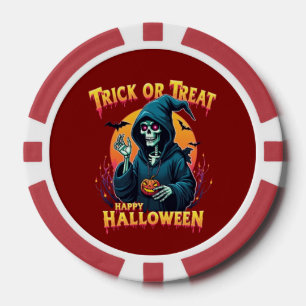 Fichas De Póquer Vibraciones espeluznantes de Halloween: Truco o tr