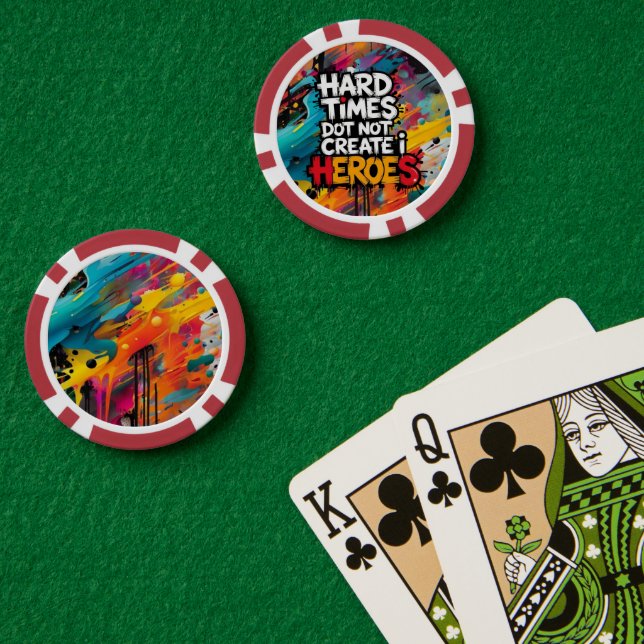 Fichas De Póquer Vibrant Gradient Typographical Create Heroes  (Mesa de Poker (Doble))