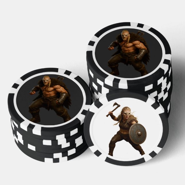 Fichas De Póquer Viking Barbarian Heroes Poker Chips (Pila)