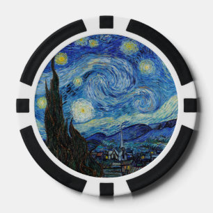 Fichas De Póquer Vincent Van Gogh Noche Estrellada Arte Antiguo de 