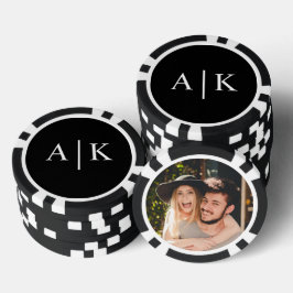 Fichas De Póquer Wedding Monogram Photo Poker Chip Casino Favor