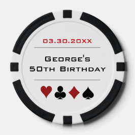 Fichas De Póquer White Black Las Vegas Casino Chip Birday