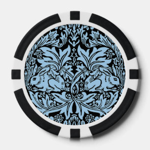 Fichas De Póquer William Morris Hermano Conejo Azul Claro Negro
