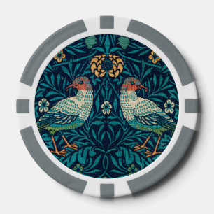 Fichas De Póquer William Morris - Patrón Aves y Floral