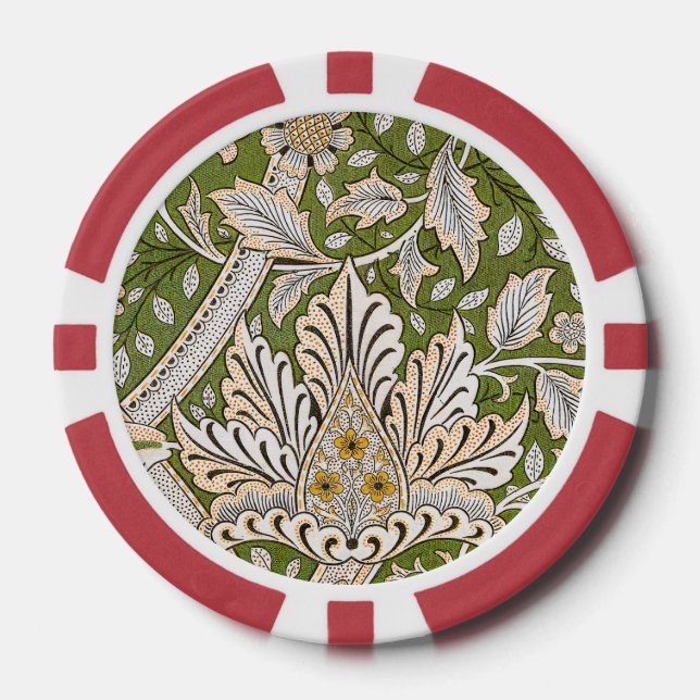 Fichas De Póquer William Morris Windrush Floral Pattern Classic (Anverso)