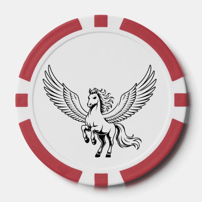 Fichas De Póquer winged pegasus horse poker chip emblem  (Anverso)