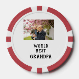 Fichas De Póquer World best Grandpa photo name father's day grandpa