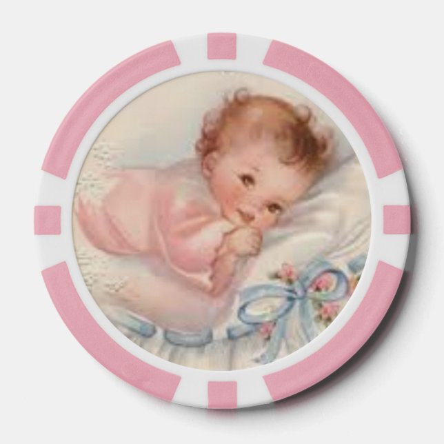 fichas temáticas de póquer de bebé vintage (Anverso)